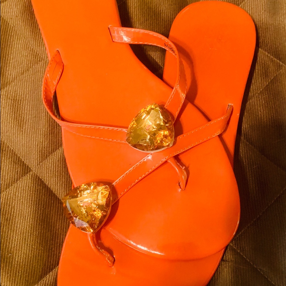 Orange flips with rhinestone